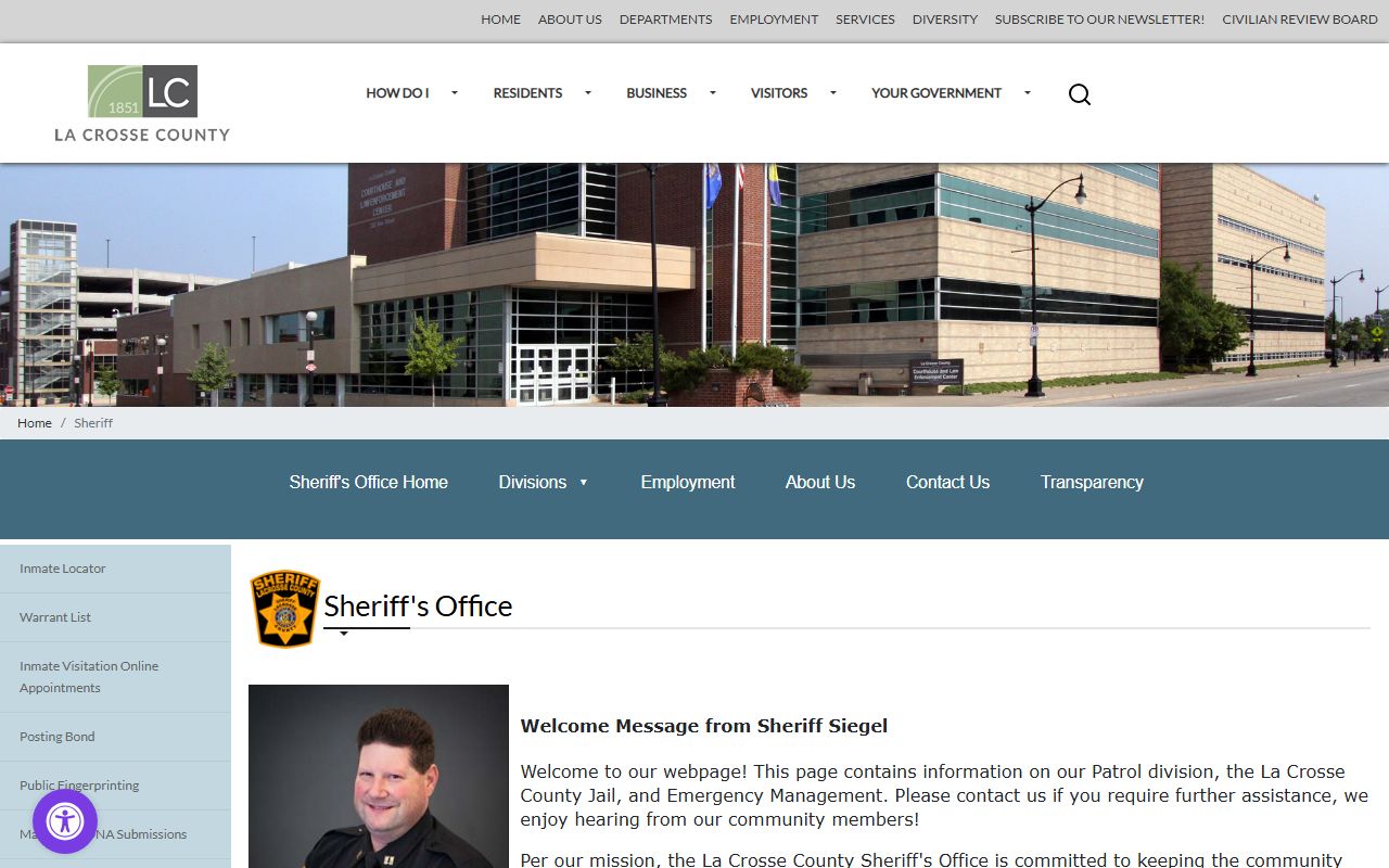 La Crosse County sheriff warrant records for La Crosse