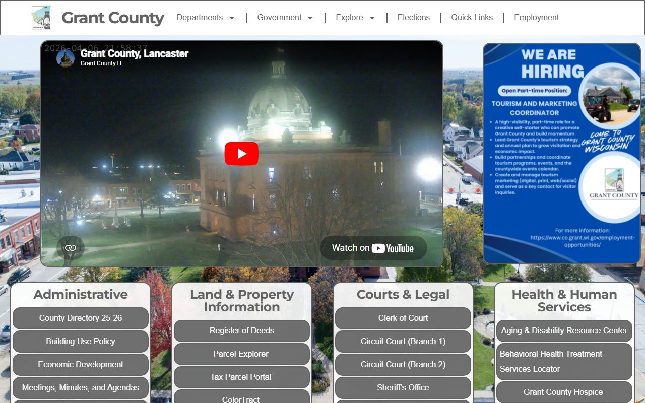 Grant County government portal for warrant records