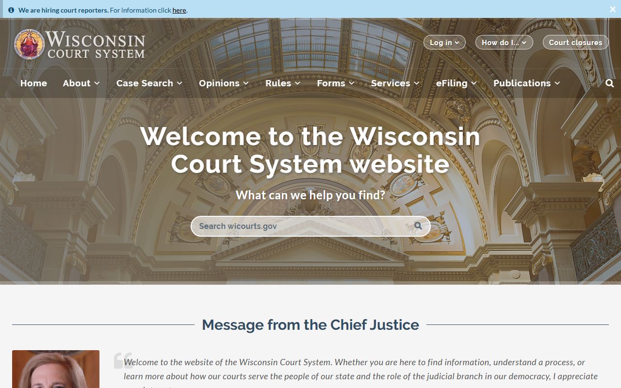Wisconsin Court System resources for Warrant Records